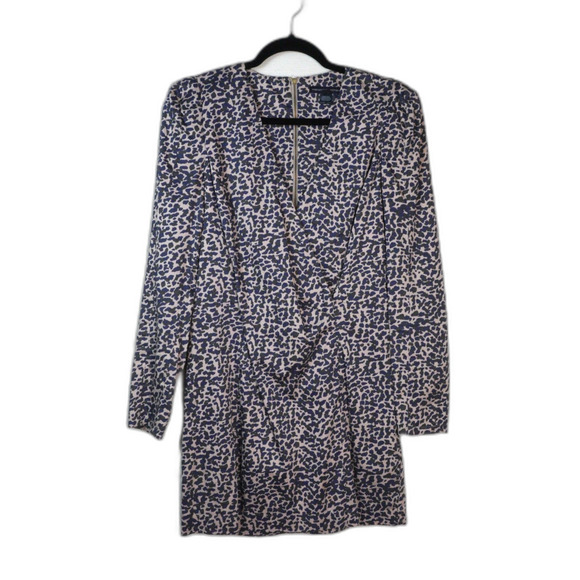 French Connection Leopard Print Long Sleeve Mini Dress Sz 6 EUC‎ Party Gathering - Picture 2 of 8